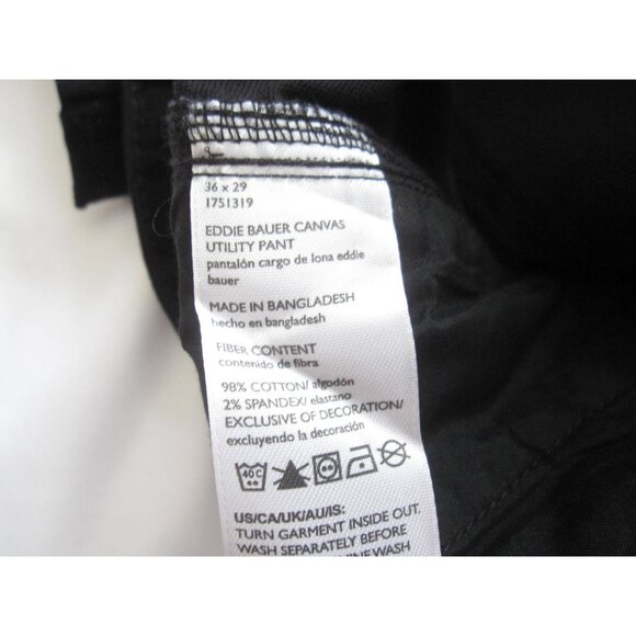 New Eddie Bauer Men Canvas Cotton Utility Black Pants Sz 36 x 29 (MP437) - Picture 9 of 12